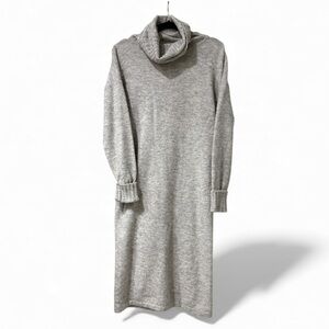 Vero Moda Soft Light Grey Turtleneck MIDI Sweater Bodycon Dress Winter size M